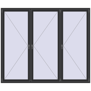 Купити Вікна 2500x2100 мм REHAU SYNEGO MD ANTHRACITE_GREY_GLATT з двох сторін