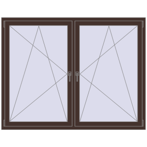 Купити Вікна 1800x1400 мм Altest Pony 375 RAL 8017 Chocolate brown з двох сторін