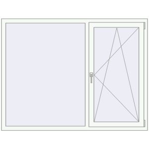 Металопластикове вікно 1700x1300 мм Двостулкове (комплектація: Оптимальна). Вид зсередини Купити Вікна 1700x1300 мм REHAU Euro 70