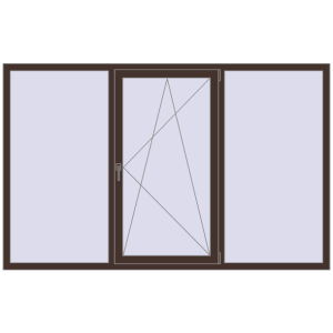 Купити Вікна 2300x1450 мм Altest Pony 375 RAL 8017 Chocolate brown з двох сторін