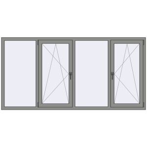 Купити Вікна 2400x1200 мм Altest Pony 375 RAL 9007 Grey aluminium з двох сторін