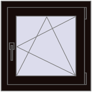 Купити Вікна 600x600 мм REHAU Euro 70 BLACK_BROWN з двох сторін