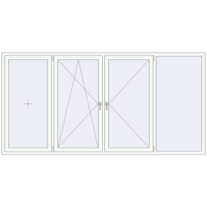 Купити Вікна 3000x1500 мм REHAU Euro 60 Білий (RAL 9016) з двох сторін