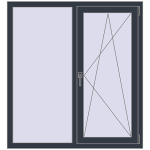 Купити Вікна 1200x1300 мм REHAU Euro 60 ANTHRACITE_GREY_STRUKTURAL з двох сторін