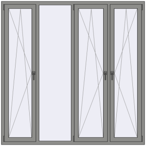Купити Вікна 2000x2000 мм Altest Pony 375 RAL 9007 Grey aluminium з двох сторін