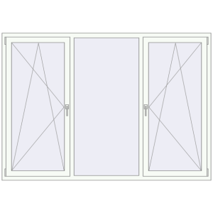 Металопластикове вікно 2200x1550 мм Тристулкове (комплектація: Оптимальна). Вид зсередини Купити Вікна 2200x1550 мм REHAU Euro 70