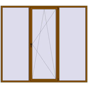 Купити Вікна 2600x2300 мм REHAU SYNEGO MD GOLDEN OAK з двох сторін