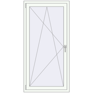 Металопластикове вікно 780x1560 мм Одностулкове (комплектація: Преміум). Вид зсередини Купити Вікна 780x1560 мм REHAU Brillant-Design