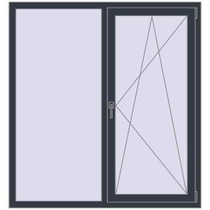Купити Вікна 1400x1500 мм REHAU Euro 60 ANTHRACITE_GREY_STRUKTURAL з двох сторін