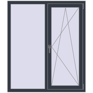 Купити Вікна 1240x1420 мм REHAU SYNEGO MD ANTHRACITE_GREY_STRUKTURAL з двох сторін