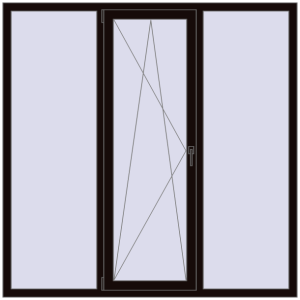 Купити Вікна 1800x1800 мм REHAU Euro 70 BLACK_BROWN з двох сторін