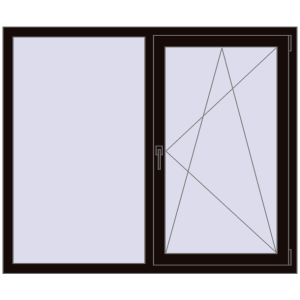 Купити Вікна 1480x1240 мм REHAU Euro 70 BLACK_BROWN з двох сторін