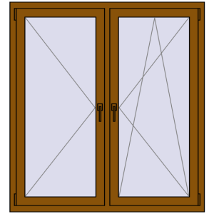 Купити Вікна 1300x1400 мм REHAU SYNEGO MD GOLDEN OAK з двох сторін