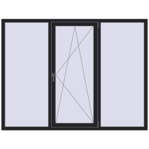 Купити Вікна 2050x1560 мм REHAU Euro 70 BLACK_ULTI-MATT з двох сторін