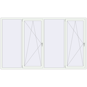 Купити Вікна 3000x1800 мм REHAU Euro 70 Білий (RAL 9016) з двох сторін