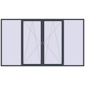 Купити Вікна 3700x2100 мм REHAU Euro 70 ANTHRACITE_GREY_STRUKTURAL з двох сторін