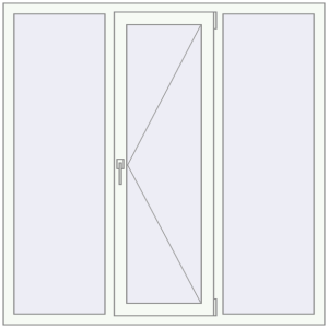 Металопластикове вікно 1500x1500 мм Тристулкове (комплектація: За замовчуванням). Вид зсередини Купити Вікна 1500x1500 мм REHAU Euro 70 Білий (RAL 9016) з двох сторін