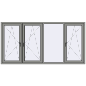 Купити Вікна 2400x1200 мм Altest Pony 375 RAL 9007 Grey aluminium з двох сторін