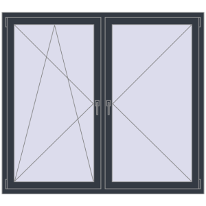 Купити Вікна 1670x1500 мм REHAU SYNEGO MD ANTHRACITE_GREY_STRUKTURAL з двох сторін