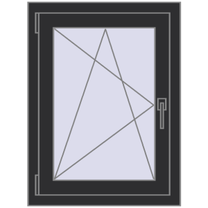 Купити Вікна 600x800 мм REHAU Euro 60 ANTHRACITE_GREY_GLATT з двох сторін