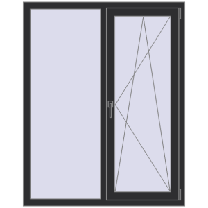 Купити Вікна 1150x1450 мм REHAU Euro 70 ANTHRACITE_GREY_GLATT з двох сторін
