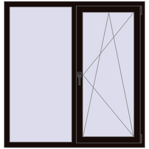 Купити Вікна 1300x1350 мм REHAU Euro 60 BLACK_BROWN з двох сторін