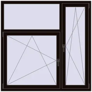 Купити Вікна 1500x1500 мм REHAU Euro 60 BLACK_BROWN з двох сторін