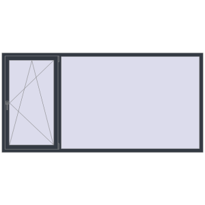 Купити Вікна 2710x1340 мм REHAU Euro 70 ANTHRACITE_GREY_STRUKTURAL з двох сторін
