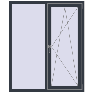 Купити Вікна 1200x1450 мм REHAU Euro 60 ANTHRACITE_GREY_STRUKTURAL з двох сторін