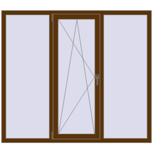 Купити Вікна 1700x1500 мм REHAU Euro 60 WALNUT з двох сторін