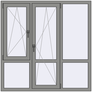 Купити Вікна 1500x1500 мм Altest Pony 375 RAL 9007 Grey aluminium з двох сторін