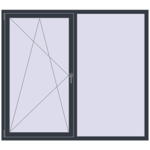 Купити Вікна 1800x1600 мм REHAU Euro 70 ANTHRACITE_GREY_STRUKTURAL з двох сторін