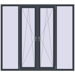 Купити Вікна 2000x1800 мм REHAU Euro 60 ANTHRACITE_GREY_STRUKTURAL з двох сторін