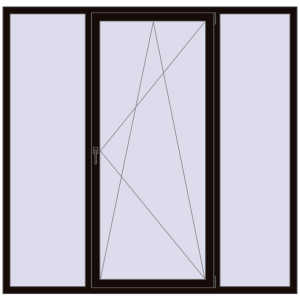 Купити Вікна 2050x2000 мм REHAU Euro 70 BLACK_BROWN з двох сторін