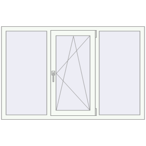 Металопластикове вікно 1570x1020 мм Тристулкове (комплектація: Базова). Вид зсередини Купити Вікна 1570x1020 мм REHAU Euro 70