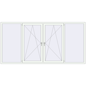 Металопластикове вікно 2920x1440 мм Із чотирьох частин (комплектація: Базова). Вид зсередини Купити Вікна 2920x1440 мм REHAU Euro 70