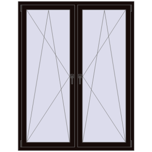 Купити Вікна 1400x1800 мм REHAU Euro 70 BLACK_BROWN з двох сторін