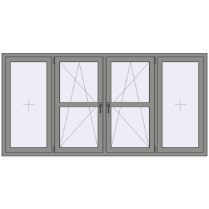 Купити Вікна 2400x1200 мм Altest Pony 375 RAL 9007 Grey aluminium з двох сторін