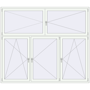 Купити Вікна 2450x2100 мм REHAU Brillant-Design Білий (RAL 9016) з двох сторін