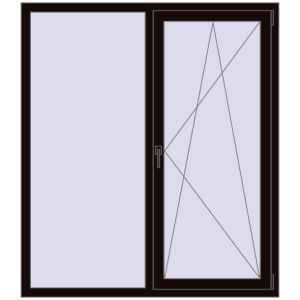 Купити Вікна 1400x1600 мм REHAU Euro 70 BLACK_BROWN з двох сторін