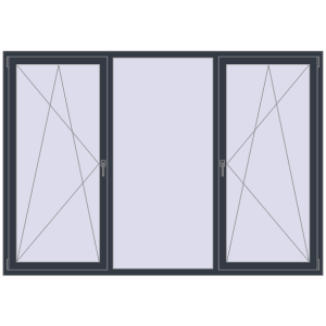 Купити Вікна 2400x1680 мм REHAU SYNEGO MD ANTHRACITE_GREY_STRUKTURAL з двох сторін