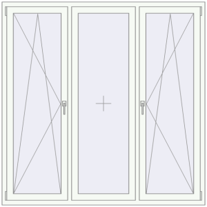 Купити Вікна 1800x1800 мм REHAU Euro 60 Білий (RAL 9016) з двох сторін