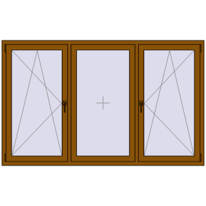 Купити Вікна 2100x1300 мм REHAU Euro 70 GOLDEN OAK з двох сторін