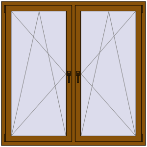 Купити Вікна 1500x1500 мм REHAU Euro 60 GOLDEN OAK з двох сторін