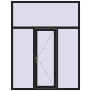 Металопластикове вікно 1550x2000 мм Тристулкове з фрамугою (комплектація: За замовчуванням). Вид зсередини Купити Вікна 1550x2000 мм REHAU Euro 60 BLACK_ULTI-MATT з двох сторін