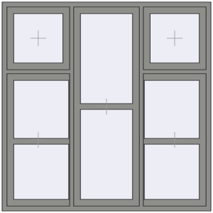 Купити Вікна 1800x1800 мм Altest Pony 375 RAL 9007 Grey aluminium з двох сторін