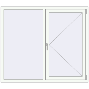Металопластикове вікно 1500x1300 мм Двостулкове (комплектація: За замовчуванням). Вид зсередини Купити Вікна 1500x1300 мм REHAU SYNEGO MD Білий (RAL 9016) з двох сторін