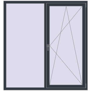 Купити Вікна 1600x1700 мм REHAU SYNEGO MD ANTHRACITE_GREY_STRUKTURAL з двох сторін