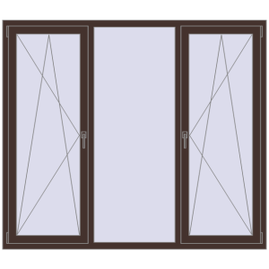 Купити Вікна 1900x1650 мм Altest Pony 375 RAL 8017 Chocolate brown з двох сторін