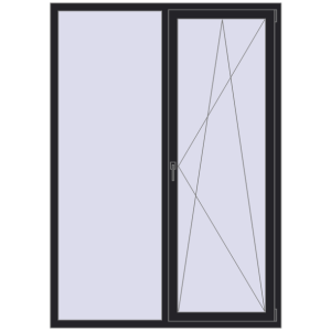 Купити Вікна 1470x2070 мм REHAU Euro 70 BLACK_ULTI-MATT з двох сторін